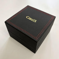 Clavis black jewelry box with red stitching for magnetic therapy necklaces and bracelets