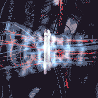 Visualization of neodymium magnetic fields enhancing energy flow with a stylish strap bracelet, ideal for golf and athletic recovery.