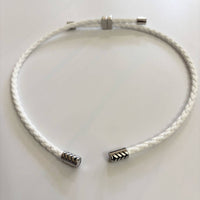 Neodymium 3600 Strap Lightweight Necklace with magnetic therapy for energy and recovery, featuring a white braided design.