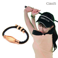 Ares Ultra Strength Magnetic Therapy Golf Bracelet in Black Rose Gold - Boosts athletic performance and energy recovery during golf sessions.