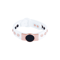 Clavis Hero High Power Gauss Magnetic Therapy Bracelet in white with rose gold accents for pain relief and energy recovery.