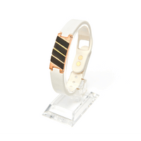Dona High Power Health Magnetic Bracelet in White Rose Gold for athletes, featuring magnetic therapy for energy recovery and performance.