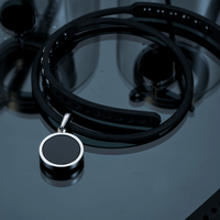 Hero High Power Gauss Magnetic Therapy Necklace by Clavis for athletes, promotes wellness and recovery, black pendant design.