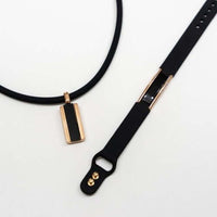 Hera Gauss Magnetic Therapy Bracelet & Necklace Set in Black Rose Gold for athletes, energy recovery, and golf performance.
