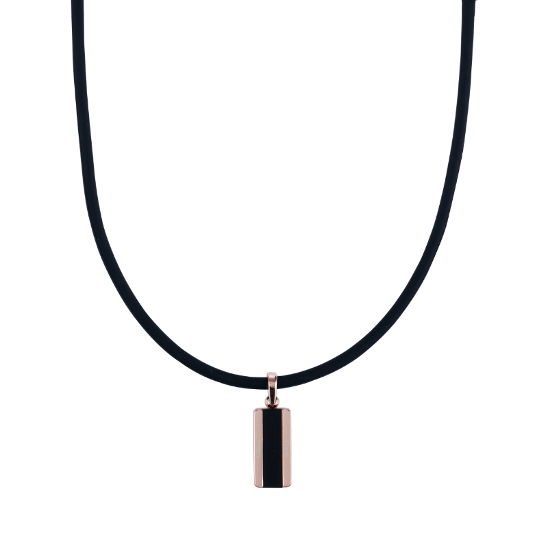 Hera High Power Gauss Magnetic Therapy Necklace in Black Rose Gold for sport and golf performance, by Clavis.