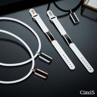Hera High Power Gauss Magnetic Therapy Bracelet in White Rose Gold with silicone bands, featuring energy recovery and Korean wellness design.