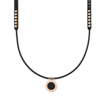 Onyx High Power Gauss Magnetic Necklace with White Band and Rose Gold for energy recovery and improved sports performance.