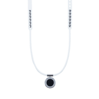 Onyx high power magnetic therapy necklace with white band and rose gold accents, ideal for athletes' energy recovery and wellness support.