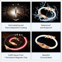Vita Ultra Strength Magnetic Therapy Bracelet & Necklace Set - Black Rose Gold