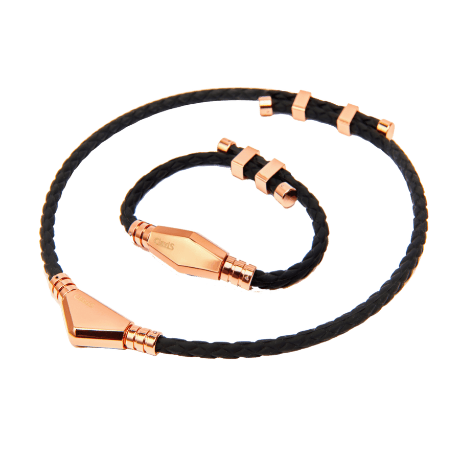 Ares Bracelet & Necklace Set (Black Rose Gold) | ClavisEnergetic