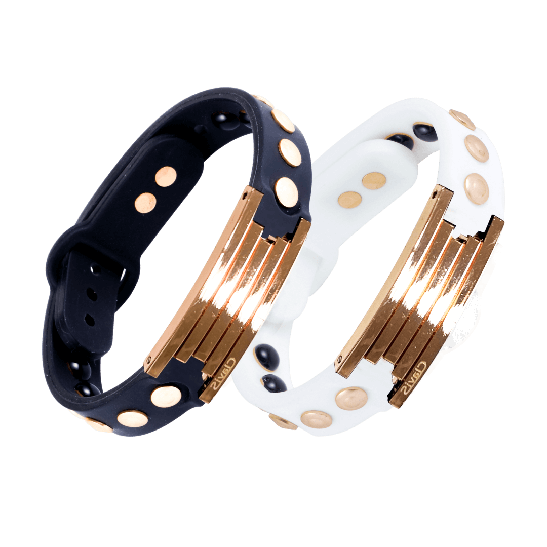 Varg High Power Gauss Strength Magnetic Health Bracelet in white and rose gold, ideal for sports and energy recovery.