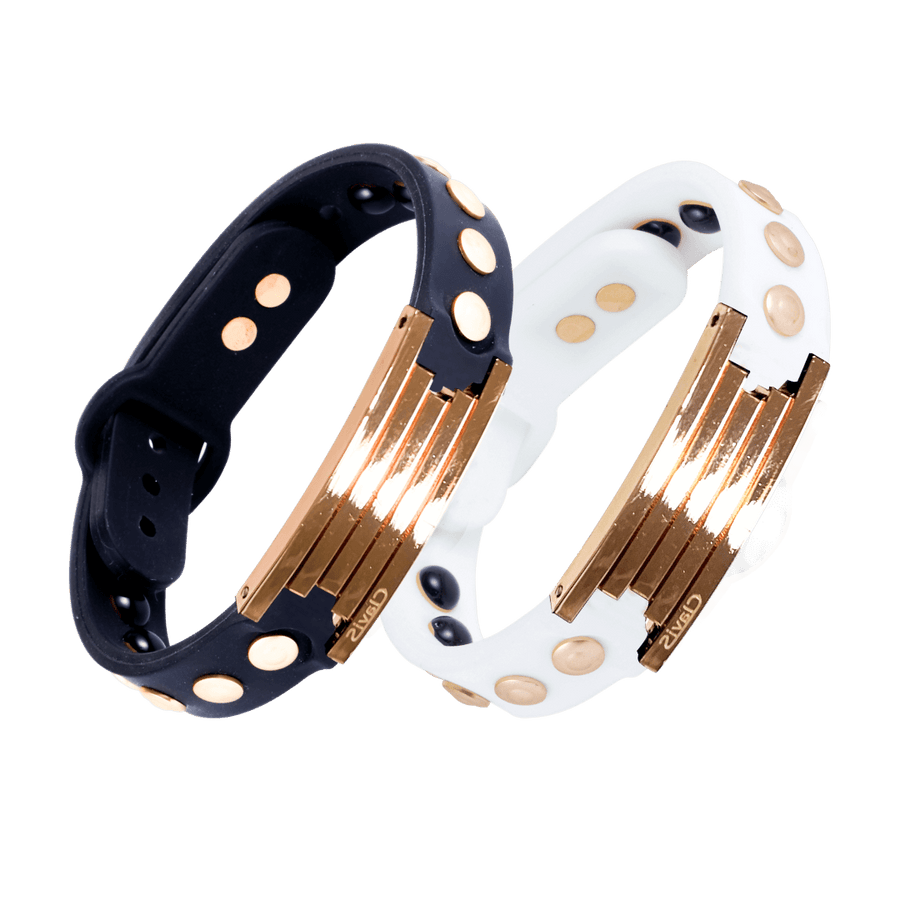Varg High Power Gauss Strength Magnetic Health Bracelet in white and rose gold, ideal for sports and energy recovery.