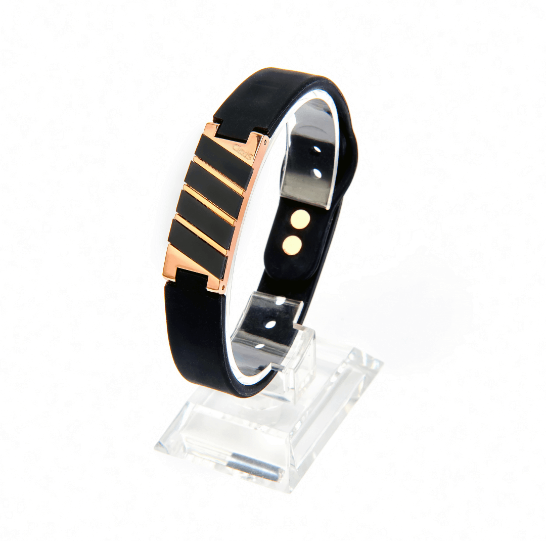 Dona High Power Black Rose Gold Magnetic Bracelet for Golf Recovery and Wellness by Clavis