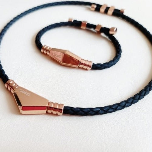Ares Bracelet & Necklace Set (Black Rose Gold) | ClavisEnergetic