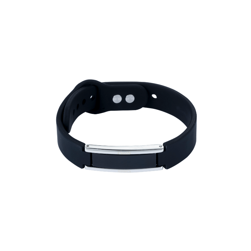 Hera High Power Gauss Magnetic Therapy Bracelet, adjustable white gold and silicone, boosts energy and aids athlete recovery.
