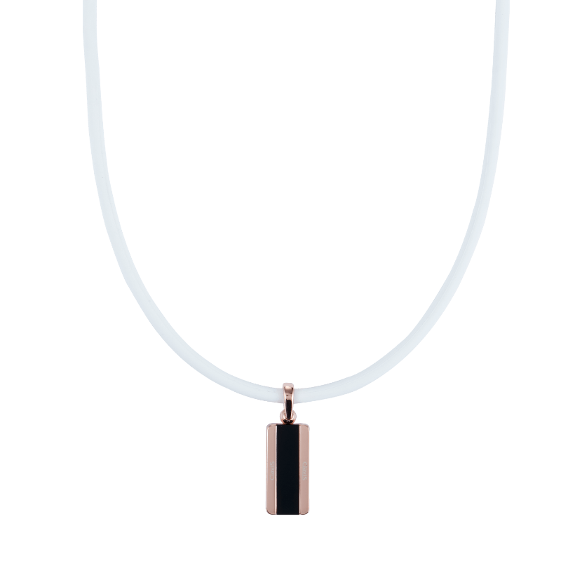 Hera High Power Gauss Magnetic Therapy Necklace in White Rose Gold, ideal for athletes seeking golf recovery and energy balance.