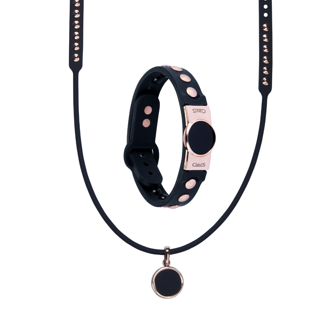 Hero High Power Gauss Magnetic Therapy Necklace Black / Rose Gold