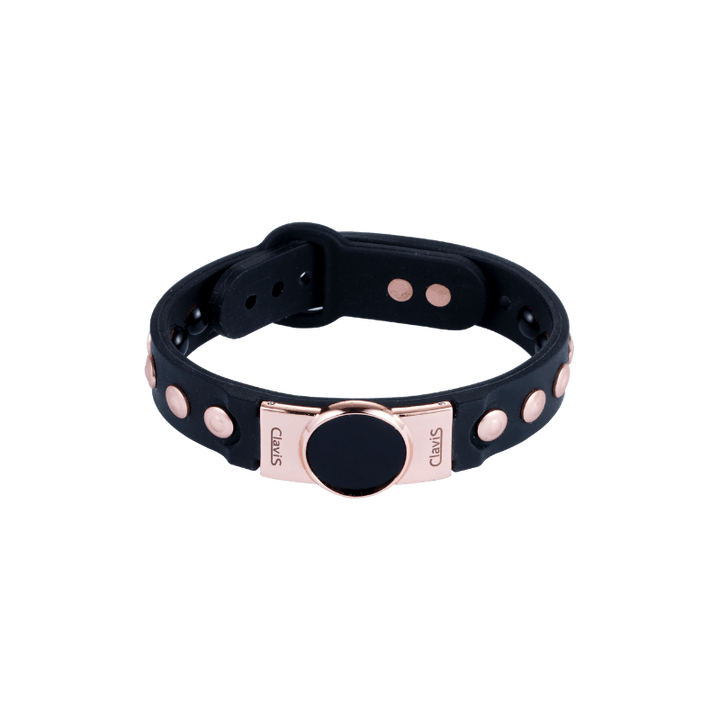 Hero High Power Gauss Magnetic Therapy Bracelet in Black Rose Gold for sport, diet, and golf by Clavis - magnetic golf bracelet.