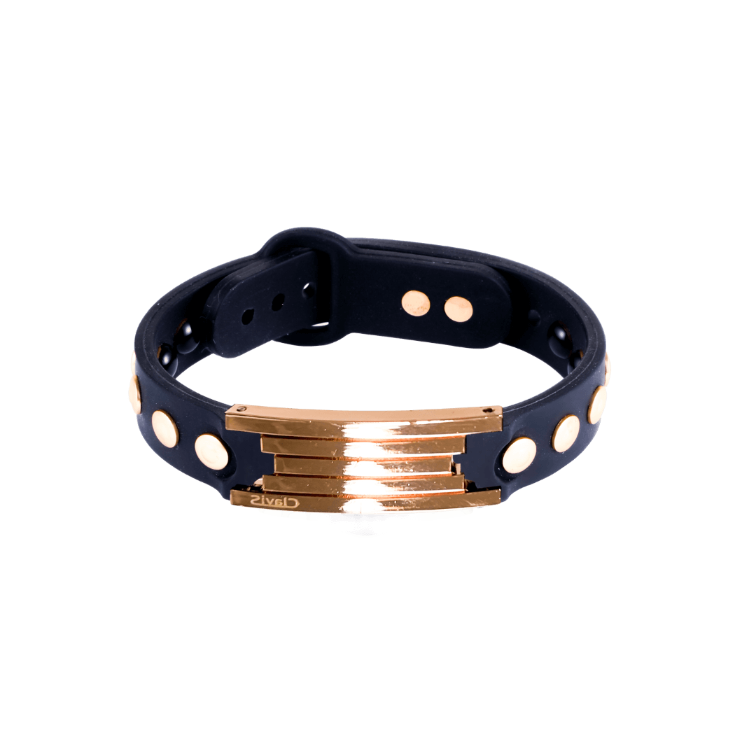 Varg High Power Gauss Magnetic Health Bracelet Black Rose Gold for athletes, golf performance, energy recovery, Clavis wellness.