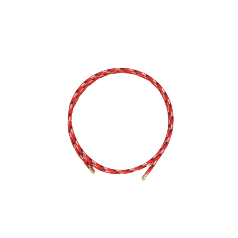 Red braided magnetic therapy sports wrap bracelet, designed for athletes’ balance and recovery, featuring Clavis athletic edition style.
