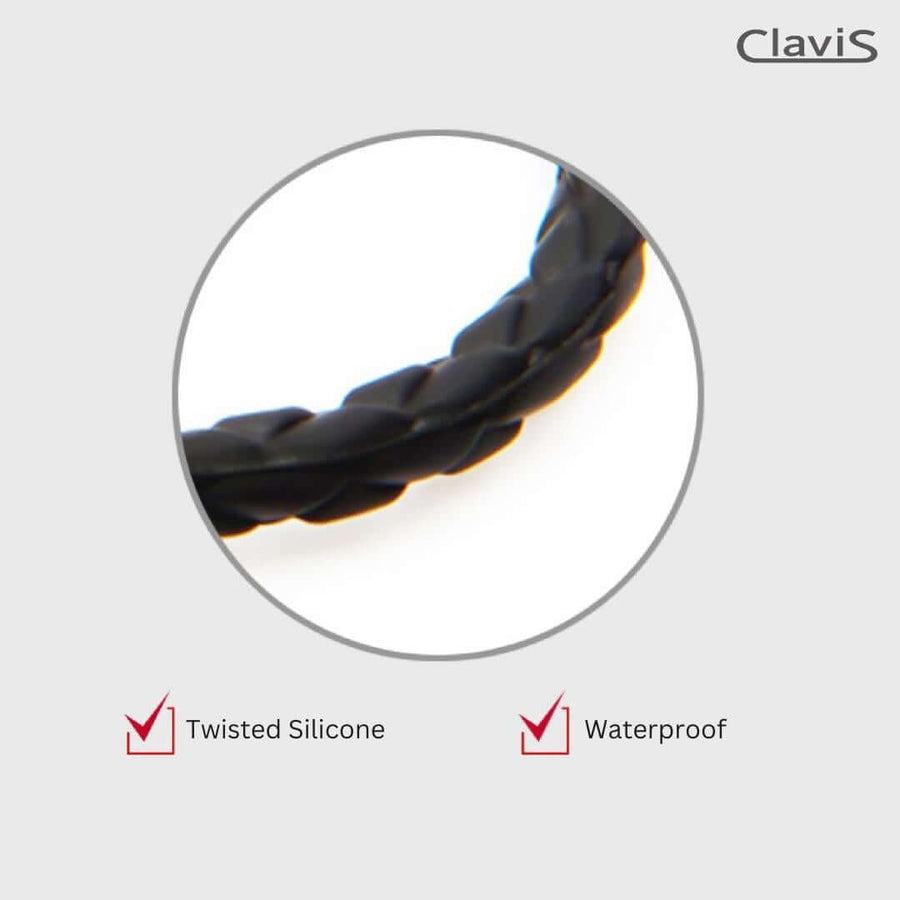 Clavis twisted silicone waterproof band detail image.