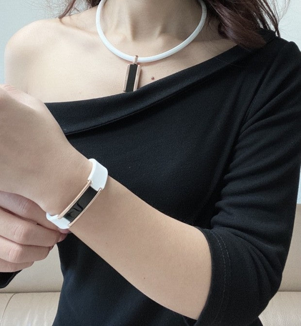 Hera Bracelet & Necklace Set (White Rose Gold) | ClavisEnergetic
