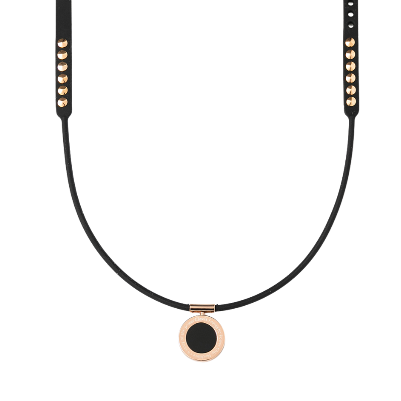 Onyx High Power Gauss Magnetic Therapy Necklace - White Band Rose Gold