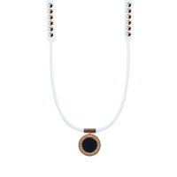 Onyx High Power Gauss Magnetic Therapy Necklace - White Band White Gold