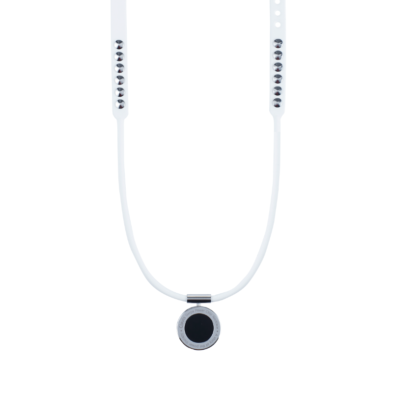 Onyx High Power Gauss Magnetic Therapy Necklace - White Band Rose Gold