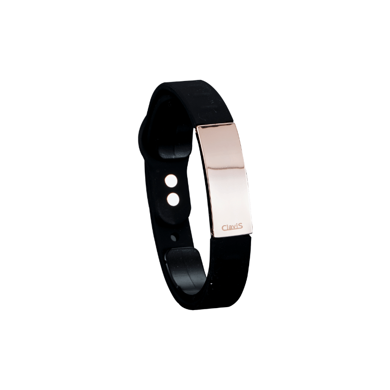 Tera High Power Gauss Magnetic Golf Bracelet - Sport Performance, Energy Recovery, Korean Wellness, Clavis Athletic Edition, Black Rose Gold.