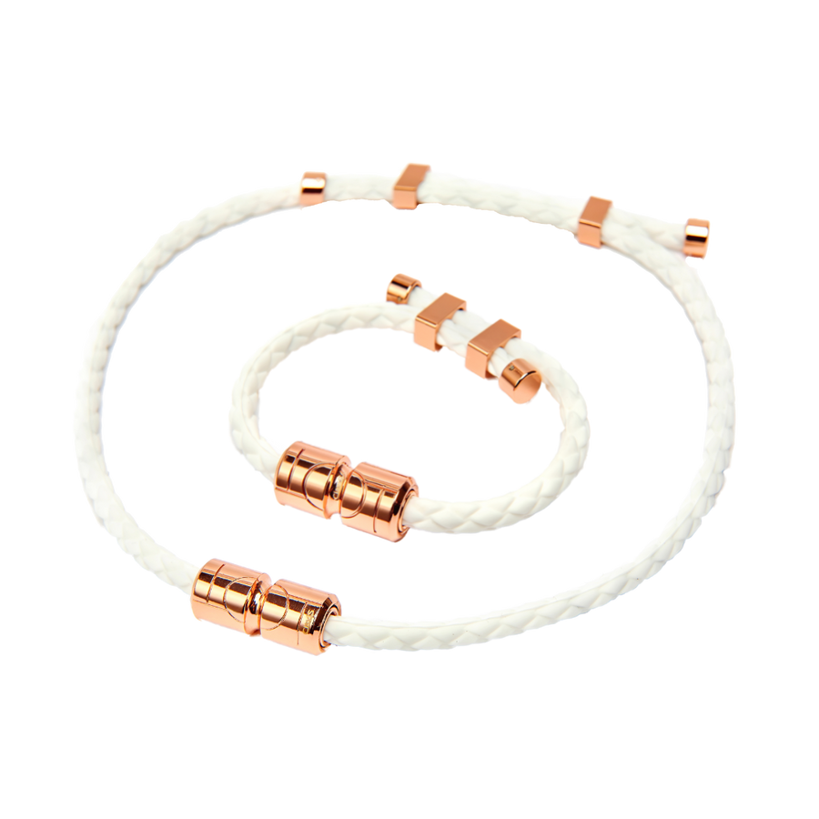 Vita Bracelet & Necklace Set (White Rose Gold) | ClavisEnergetic